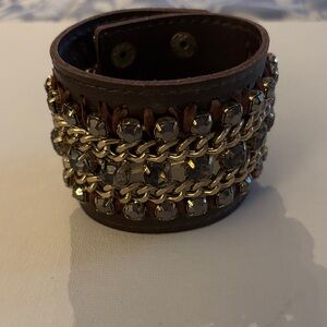 Elegant Brown and Gold Chain Bracelet